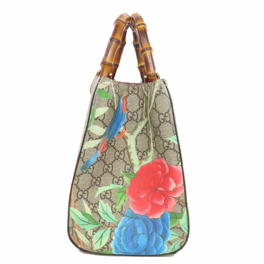 Gucci Bamboo GG Bird Flower Handbag - Picture 3 of 11